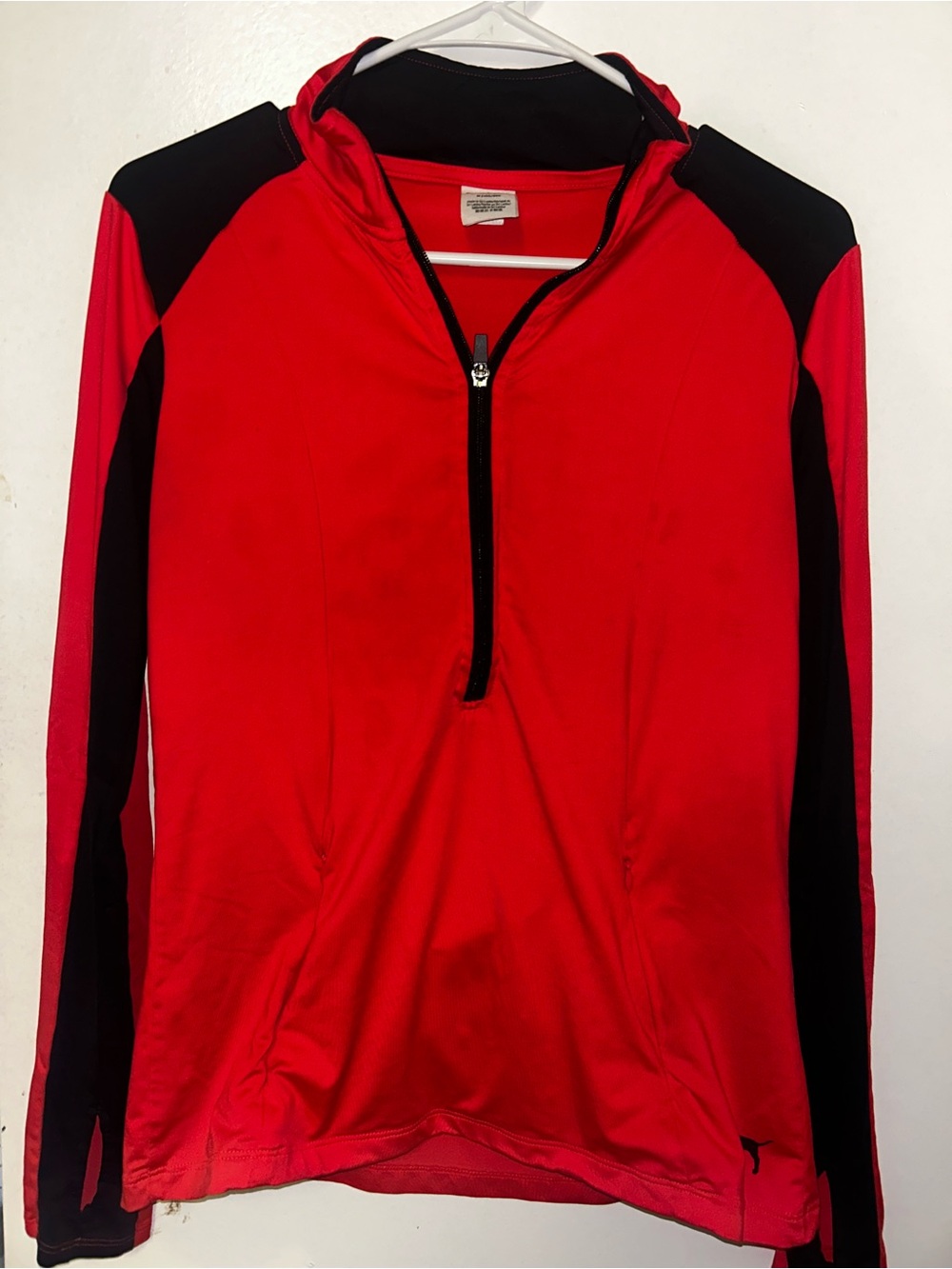 PINK Victoria's Secret Pink and Black Half-Zip Pullover